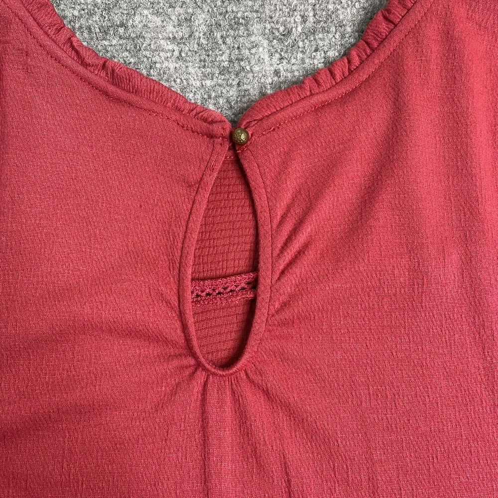 Knox Rose Dress Womens XXL Short Sleeve Babydoll Keyhole Back Dark Red - Picture 4 of 8